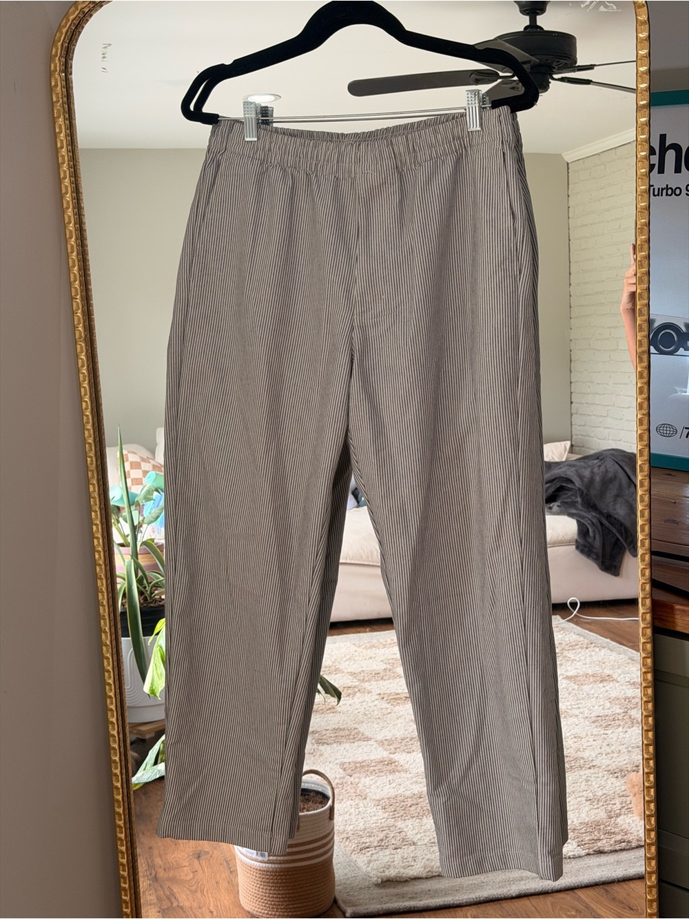 Striped Drawstring Utility Pants M